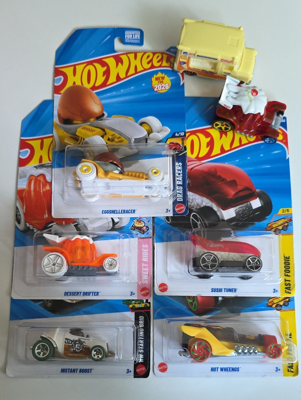 Hot Wheels Fun Assorted Bundle - Egg, Coffee, Jello, Hot Sauce, Icecream, Sushi